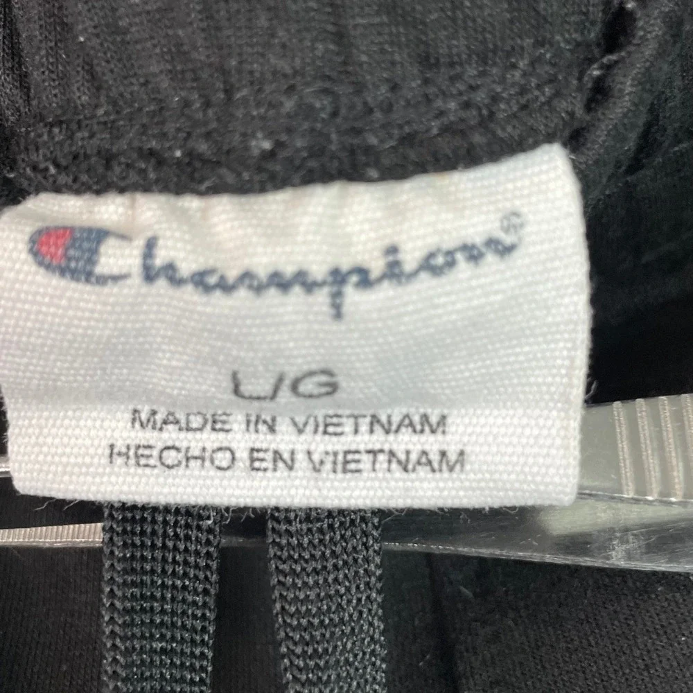 Champion Joggers Mens Large Black Ankle Zip Athletic Sweatpants Tapered Pants